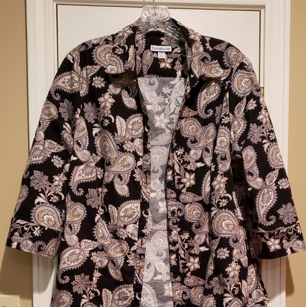 Croft and Barrow Paisley blouse, XL